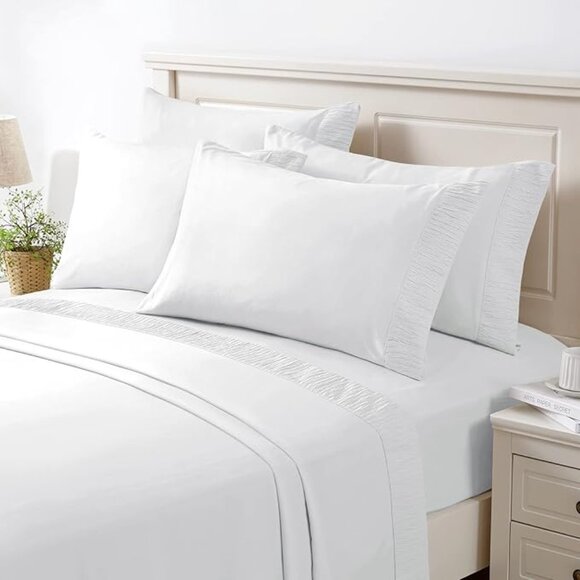 6 Pieces Microfiber Bed Sheet Set - 15 Inch Deep Pocket Sheets - Picture 9 of 9